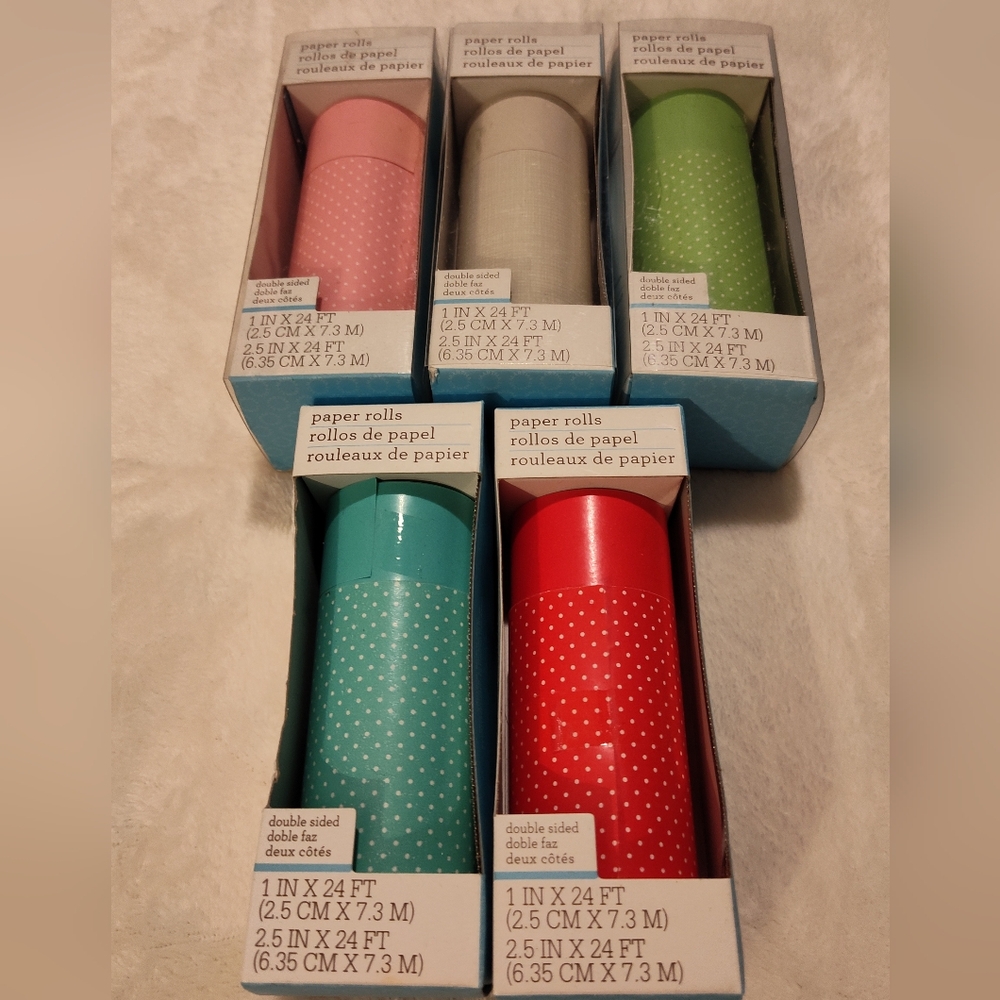 NWT! Martha Stewart Double Sided Paper Rolls (Set Of 5)